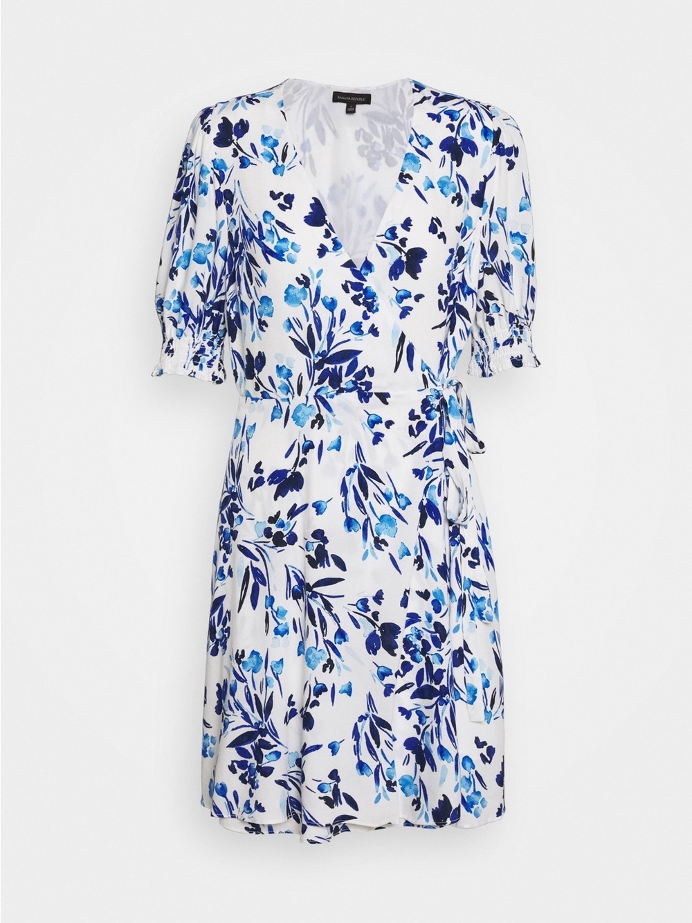 BANANA REPUBLIC Floral Midi Wrap Dress Elbow Length Sleeves Size 10